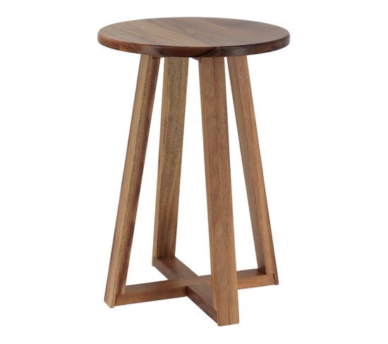 Tabouret De Salle De Bain En Bois D'acacia H 43 Cm