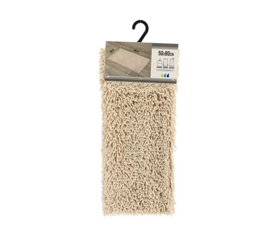 Tapis De Salle De Bain Naturel En Microfibre Chenille 50 X 80 Cm