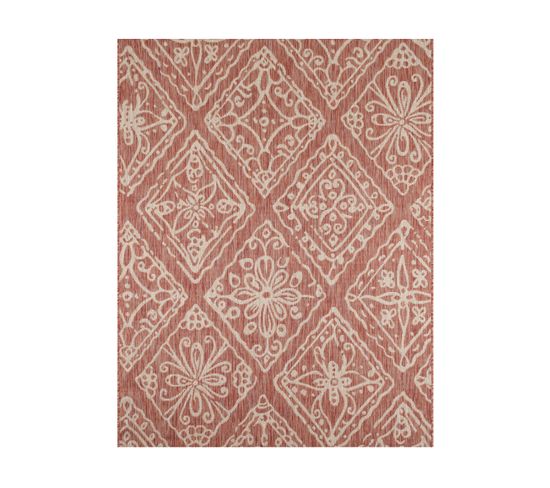 Tapis Extérieur - 70x140cm - Rose - 100% Polypropylène Résistant Aux Uv - 800gr/m2 - 192 000 Points