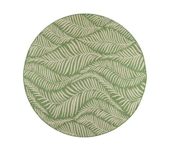 Tapis Extérieur Rond - 200cm - Vert - 100% Polypropylène Résistant Aux Uv - 800gr/m2 - 192 000 Poin