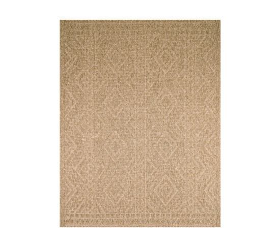 Tapis Extérieur - 60x180cm - Naturel - 100% Polypropylène Résistant Aux Uv - 1400 Gr/m2 - Luana