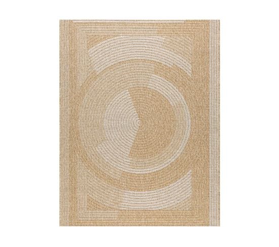 Tapis Extérieur - 120x170cm - Naturel - 100% Polypropylène Résistant Aux Uv - 1400 Gr/m2 - Oxana