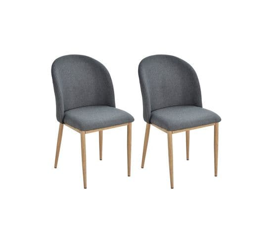 Lot De 2 Chaises De Salle à Manger Eckinoxe Grise