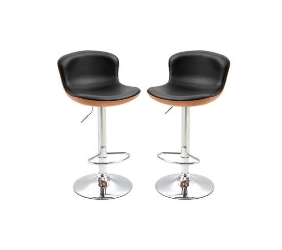 Lot De 2 Tabourets De Bar Roma Noirs