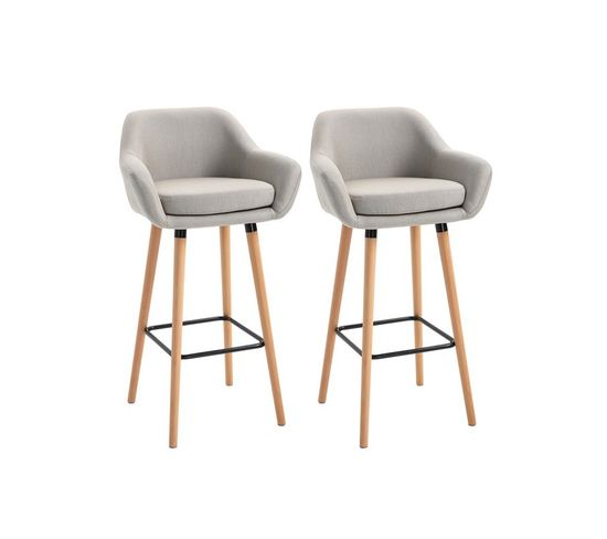 Lot De 2 Tabourets De Bar Naples Beige