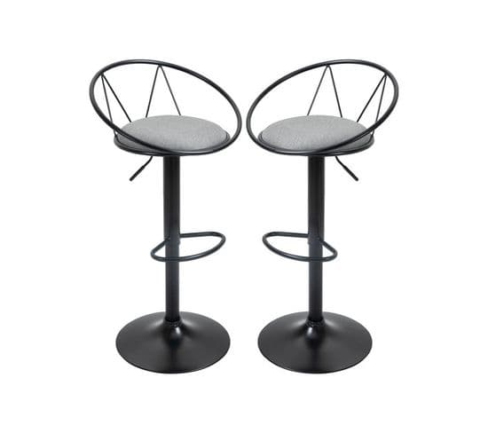 Lot De 2 Tabourets De Bar Katz Noirs