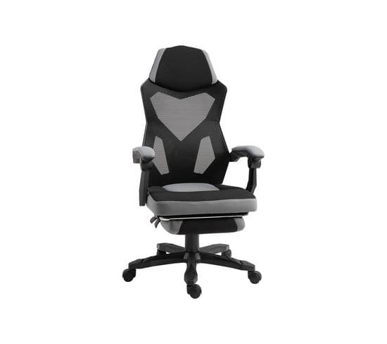 Fauteuil De Bureau Gaming Starship Gris Et Noir