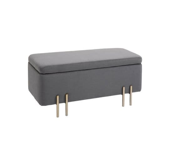 Banc Coffre De Rangement Wendy Gris Foncé