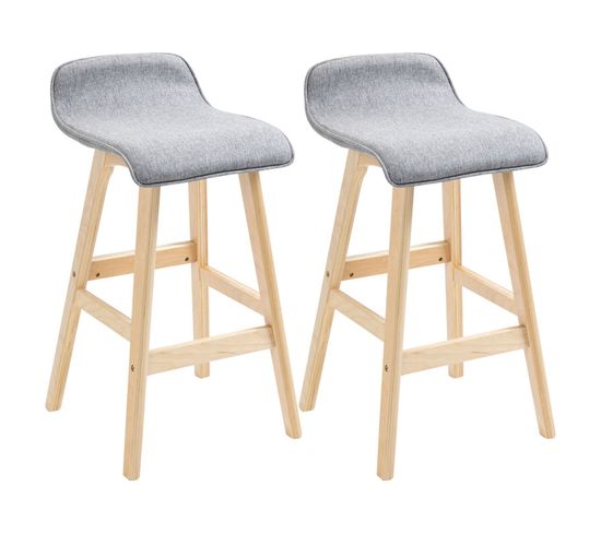 Lot De 2 Tabourets De Bar Vivian Gris Clair