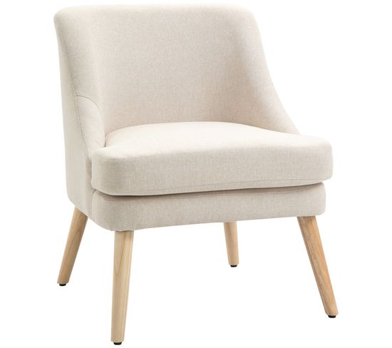 Fauteuil Lounge Scandinave Asti Beige