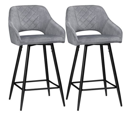 Lot De 2 Chaises De Salon Samuel Gris Et Noir