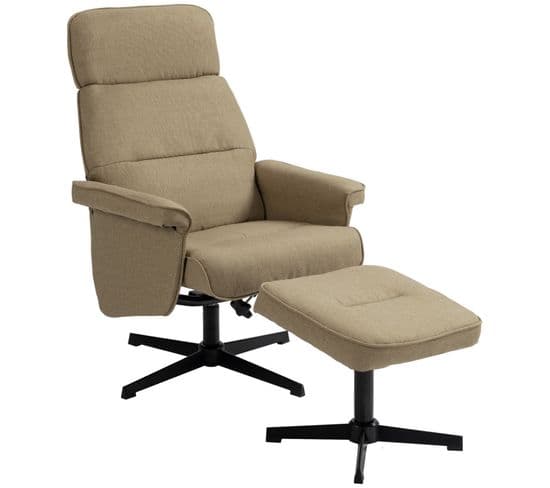 Fauteuil Inclinable Avec Repose-pieds Watson Camel