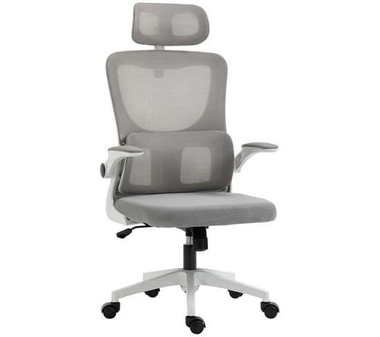 Fauteuil De Bureau Ergonomique Clark Gris Et Blanc