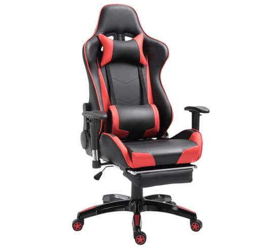 Fauteuil De Gaming Enzo Noir Et Rouge