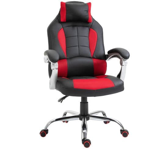 Fauteuil De Bureau Gaming Bruce Rouge Et Noir