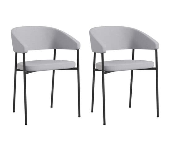 Lot De 2 Chaises Design Claudio Noires Et Grises