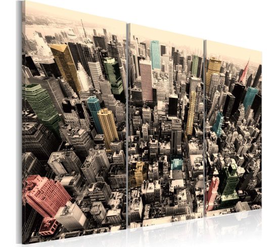 Tableau Les Plus Hauts Immeubles De New York 120 X 80 Cm Beige