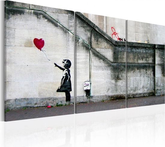 Tableau Il Y à Toujours De L'espoir, Banksy 60 X 30 Cm Blanc