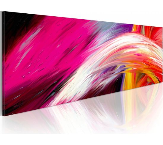 Tableau Panoramique - Vague D'optimisme 120 X 40 Cm Rose