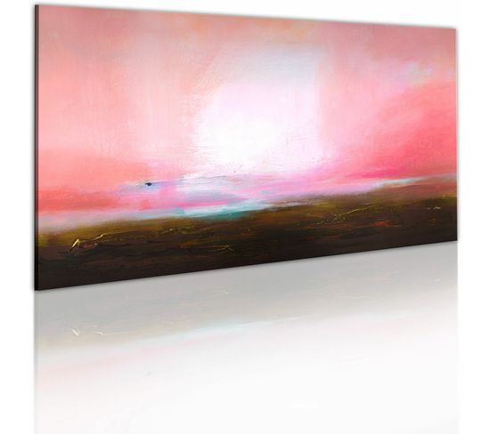 Tableau Peint Toile Intissée Rose 120x60cm