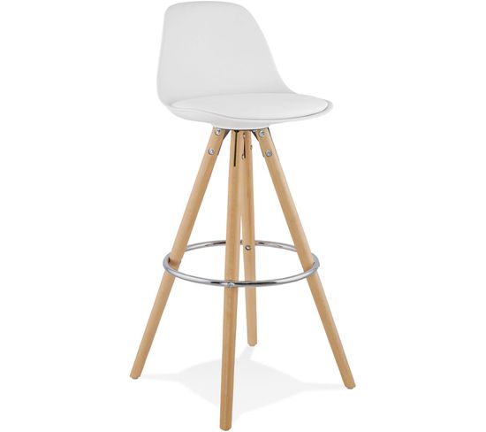 Tabouret Bar Résine Blanc 43x42x95cm