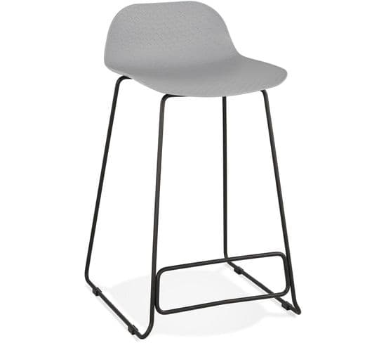 Tabouret Bar Résine Gris 53x49x85cm