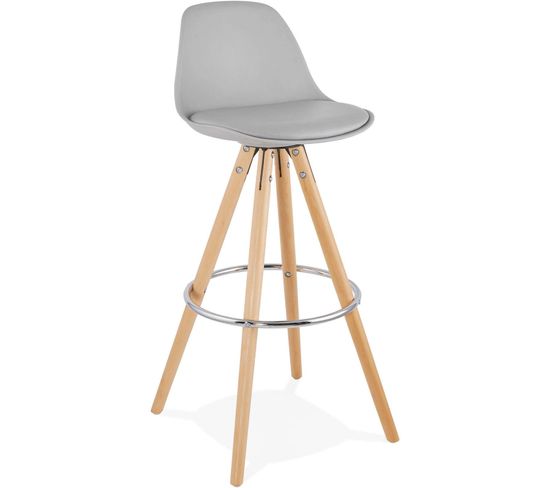 Tabouret Bar Résine Gris 43x42x95cm