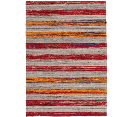 Tapis Fait Main Duarte 210 Natural Rouge 160 X 230 Cm Multicolore