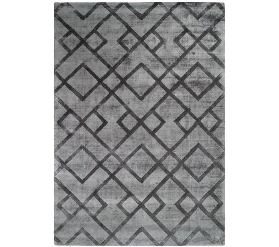 Tapis Fait Main Prestige 310 Gris Anthracite 160 X 230 Cm Gris