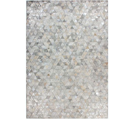 Tapis Fait Main Rocket 410 Gris Argent 80 X 150 Cm Argent