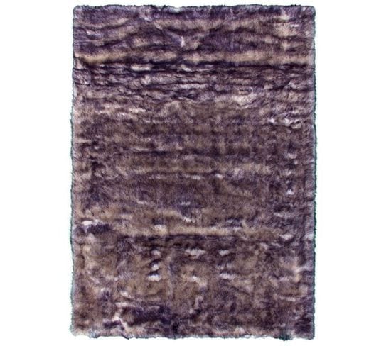 Tapis Tufté à La Main Couronne 110 Blanc Essence 160 X 230 Cm Marron