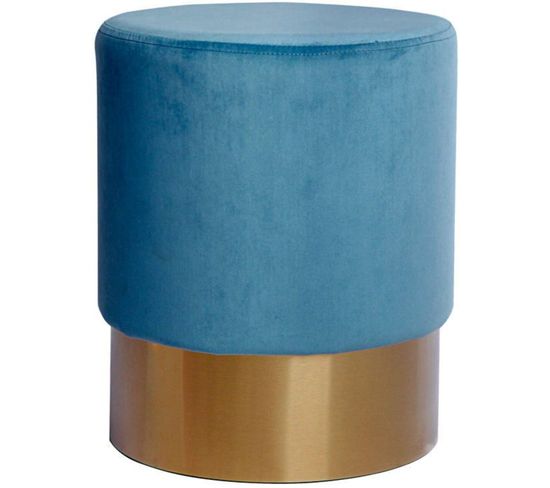 Pouf Banquette Bois Bleu H. 42cm