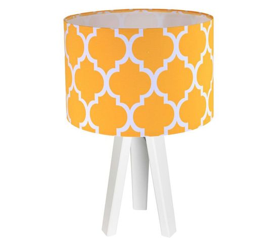 Lampe De Chevet Bois Orange 30x30x46cm