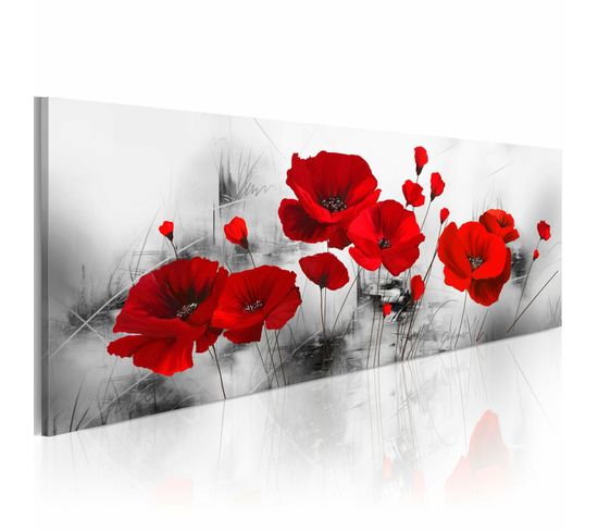 Tableau Jardin Gris 150 X 50 Cm Rouge