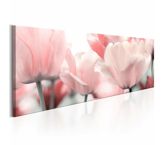 Tableau Tulipes Roses 120 X 40 Cm Rose