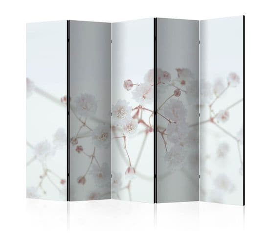 Paravent Fleurs Blanches Ii 5 Volets 225 X 172 Cm Blanc