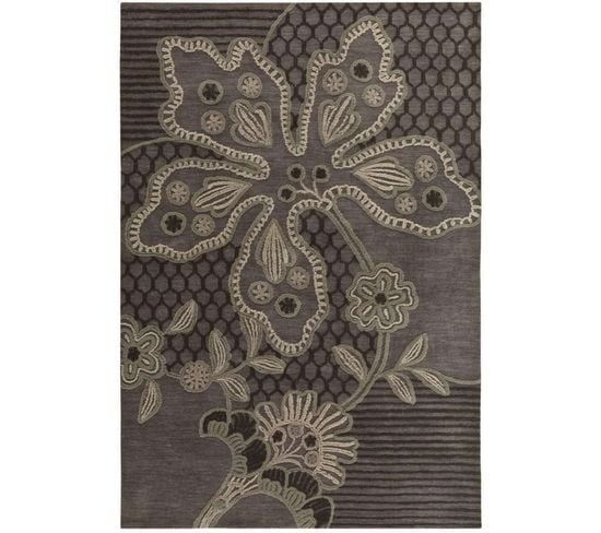 Tapis Humeur 4306 Marron Beige 90 X 160 Cm Gris