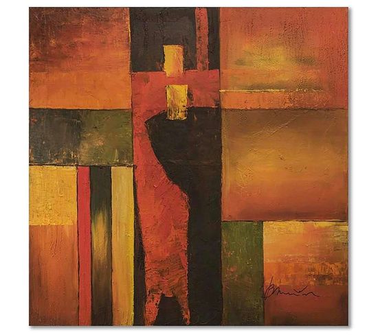 Tableau Abstraction 66a 20 X 20 Cm Orange