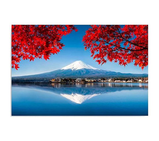 Tableau Vue Du Mont Fuji 80 X 60 Cm Bleu