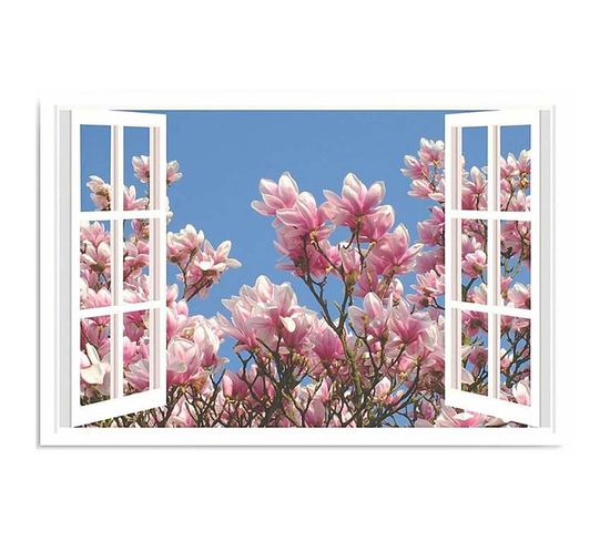 Tableau Magnolias En Fleurs 120 X 80 Cm Rose