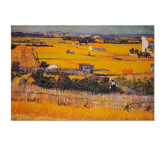 Tableau Paysage De Campagne 40 X 30 Cm Jaune