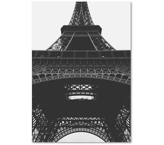 Tableau Tour Eiffel 8 50 X 70 Cm Noir