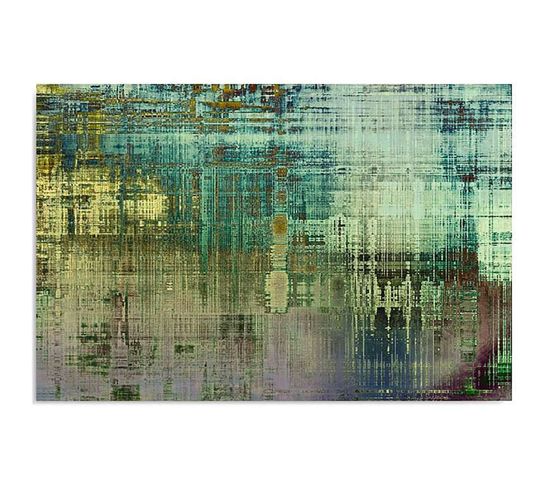 Tableau Bois Abstraction 1 120 X 80 Cm Bleu