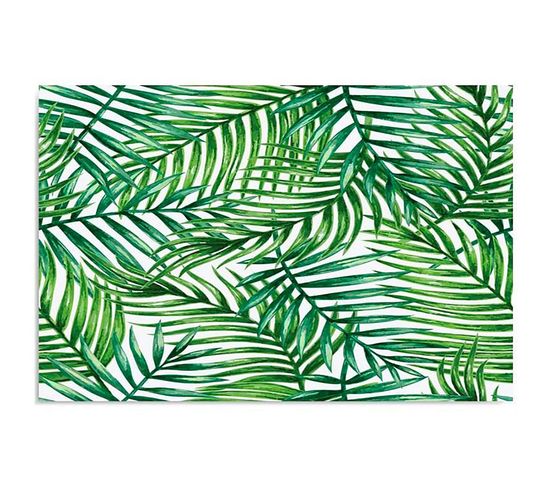 Tableau Motif Bois Fleuri 80 X 60 Cm Vert