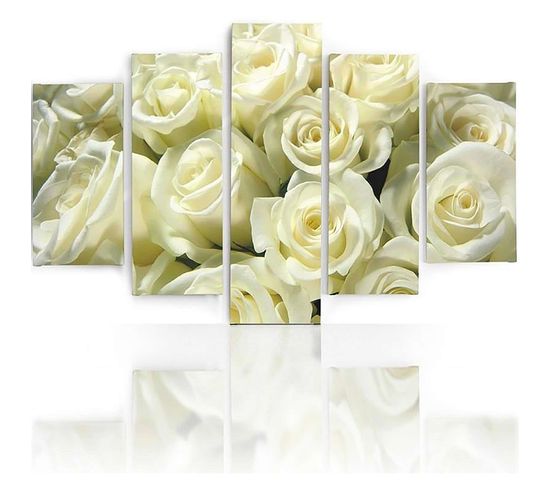 Tableau Roses Blanches 250 X 120 Cm Blanc