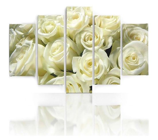Tableau Roses Blanches 300 X 140 Cm Blanc