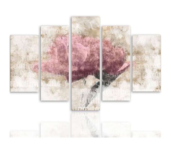 Tableau Pastel Fleuri 150 X 100 Cm Rose