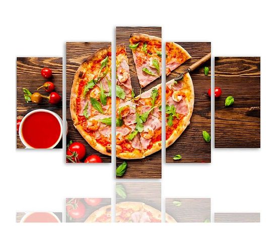 Tableau Pizza Avec Roquette 250 X 120 Cm Marron