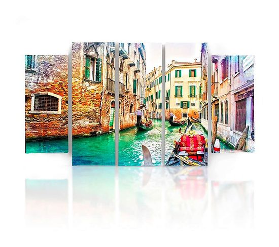 Tableau Venise 1 100 X 70 Cm Blanc