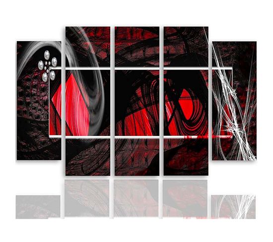 Tableau Intérieur Abstraction Rouge 100 X 70 Cm Rouge